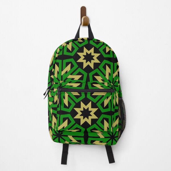 Item preview, Gold Stars & Green Geometry – Elegant Pattern Design designed and sold by Tarjiart.