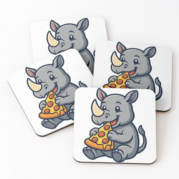 Item preview, Cute Rhinoceros Eating Pizza designed and sold by k3rstman1.