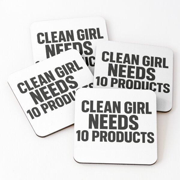 Item preview, Clean Girl Needs 10 Products – Wellness Satire Sticker designed and sold by CaffeinatedCreatures.