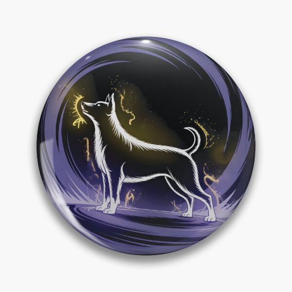 Item preview, A luminous dog on a purple platform designed and sold by Marcu Ioachim.