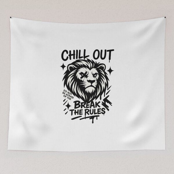 Item preview, Chill Out Lion – Break the Rules Motivational Graffiti Art designed and sold by Much More.