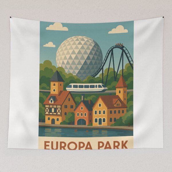 Item preview, Europa-Park Roller Coaster and Geodesic Dome View designed and sold by Places On Earth.
