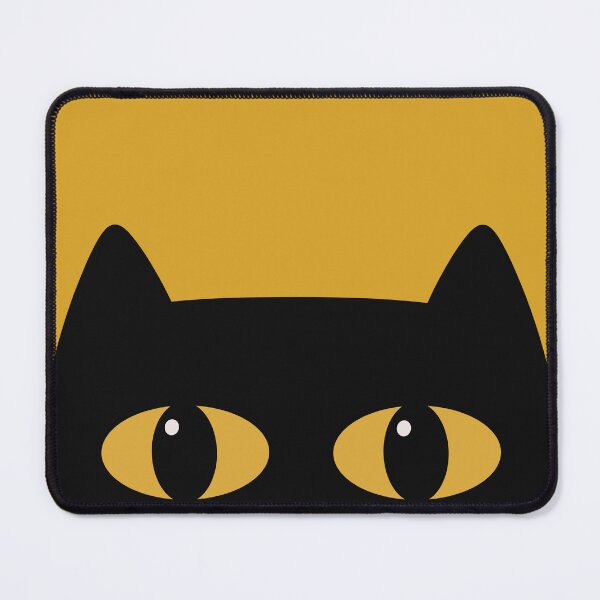 Aperçu de l'œuvre Yeux de chat noirs sur jaune créée et vendue par digifylab.