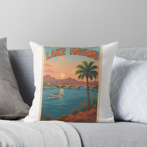 Item preview, Lake Havasu Sunset with Palm Tree and Boat designed and sold by Places On Earth.