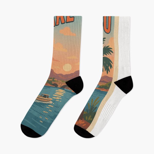 Item preview, Lake Havasu Sunset with Palm Tree and Boat designed and sold by Places On Earth.
