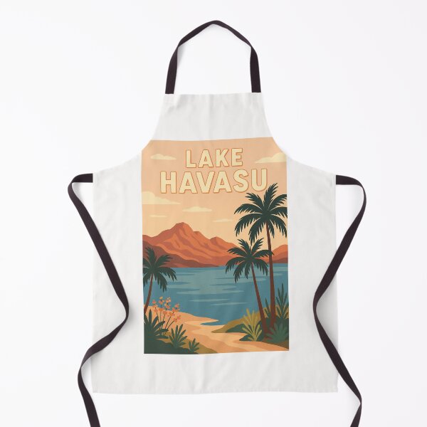 Item preview, Lake Havasu Shoreline with Palm Trees and Desert Peaks designed and sold by Places On Earth.
