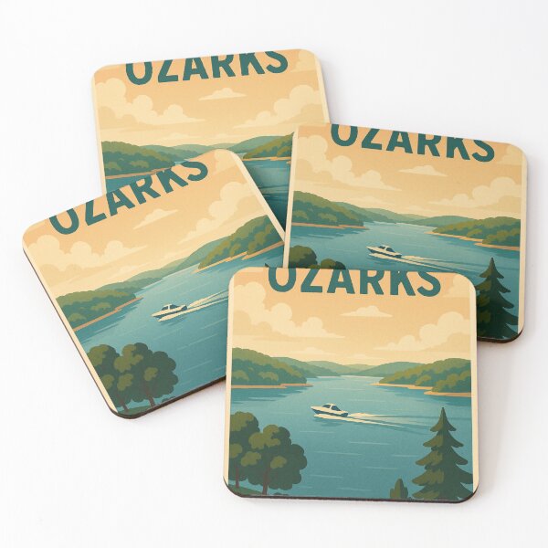 Item preview, Lake of the Ozarks with Speedboat and Tree-Lined Hills designed and sold by Places On Earth.