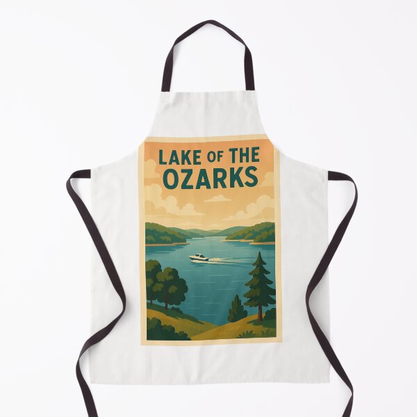 Item preview, Lake of the Ozarks with Speedboat and Tree-Lined Hills designed and sold by Places On Earth.