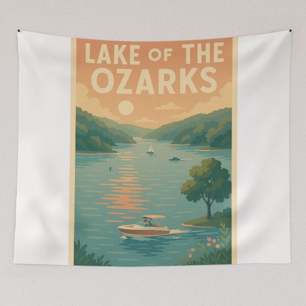 Item preview, Lake of the Ozarks Evening with Boats and Reflections designed and sold by Places On Earth.