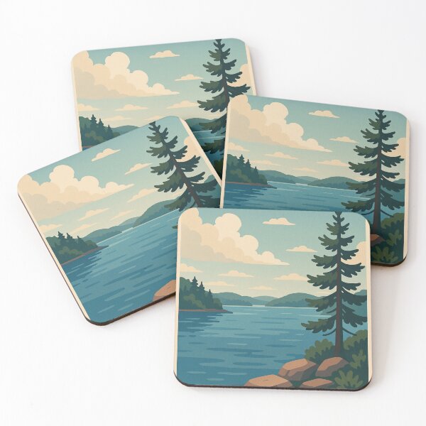 Item preview, Lake of Bays Rocky Shoreline and Pine Trees designed and sold by Places On Earth.