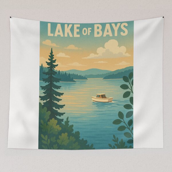 Item preview, Lake of Bays with Scenic Boat Ride and Distant Hills designed and sold by Places On Earth.