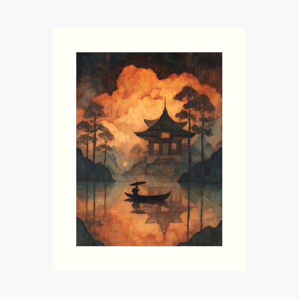 Item preview, Foggy Eerie Japanese Landscape designed and sold by bapupa.