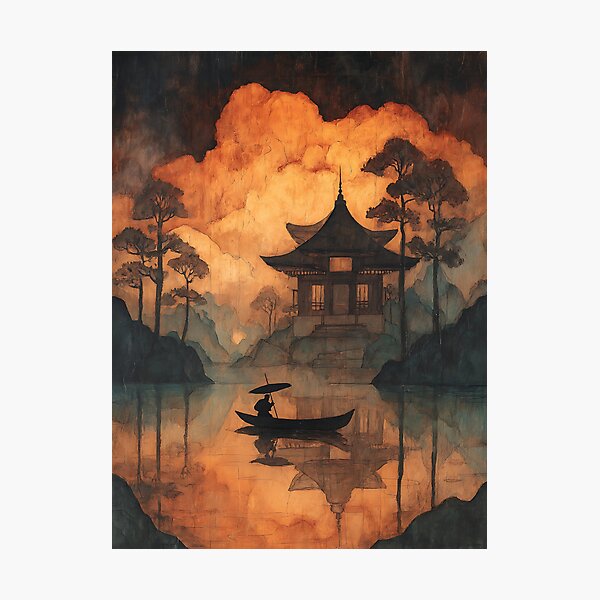 Item preview, Foggy Eerie Japanese Landscape designed and sold by bapupa.