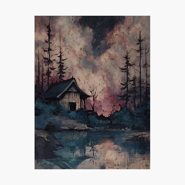 Item preview, Spooky Eerie Japanese Landscape designed and sold by bapupa.