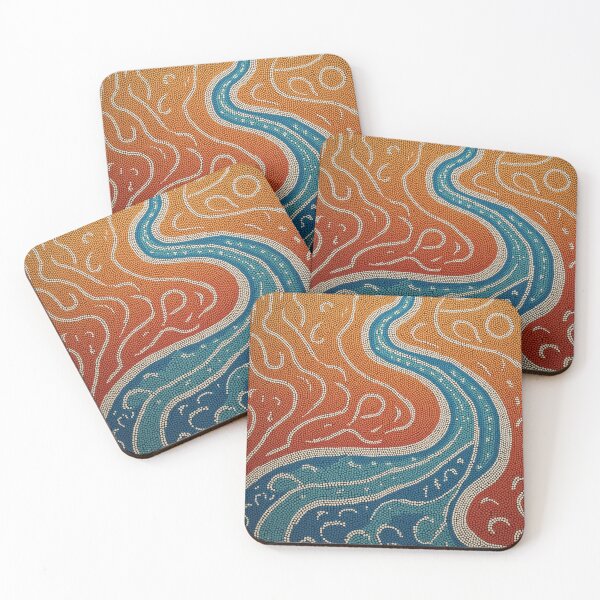 Item preview, Aboriginal Inspired Dot Art - Murray River designed and sold by GrinGalore.