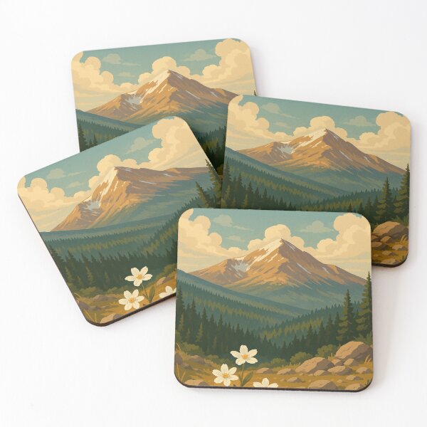 Item preview, Mount Blue Sky Landscape with Pines and Wildflowers designed and sold by Places On Earth.