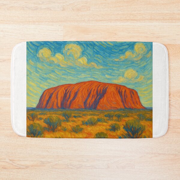 Artikelvorschau, Uluru Künstlerische Landschaft mit wirbelndem Himmel entworfen und verkauft von Places On Earth.