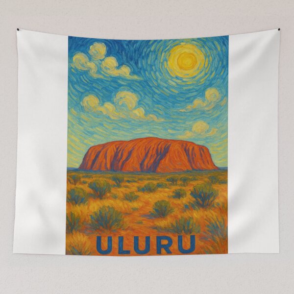 Item preview, Uluru Artistic Landscape with Swirling Sky designed and sold by Places On Earth.