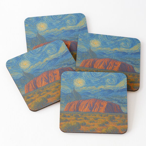 Item preview, Uluru Nightscape with Starry Sky in Artistic Style designed and sold by Places On Earth.