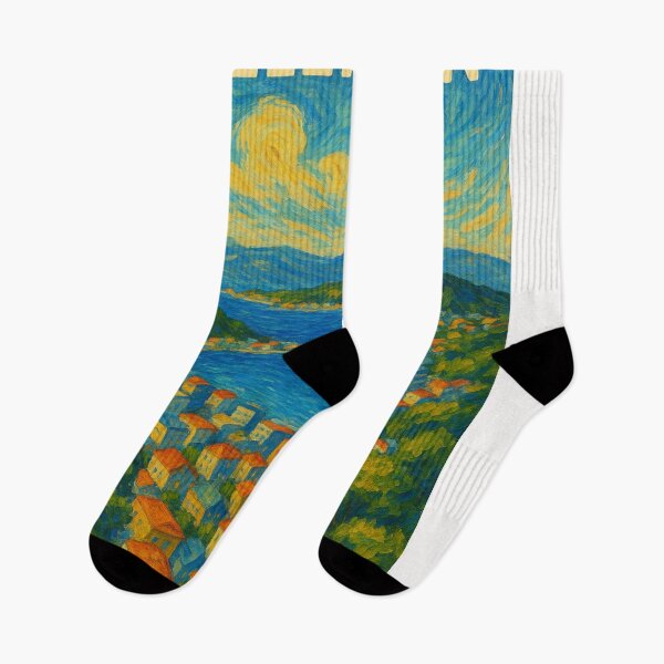 Item preview, Wellington Bay View in Artistic Brushstrokes designed and sold by Places On Earth.
