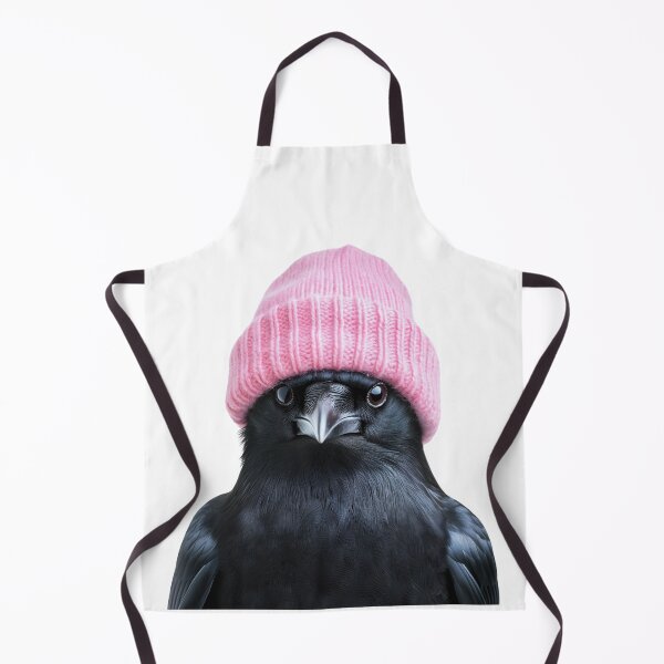 Item preview, Cozy American Crow Wearing Pink Winter Hat Trendy Animal Fashion Artwork designed and sold by LazyOwlStore.