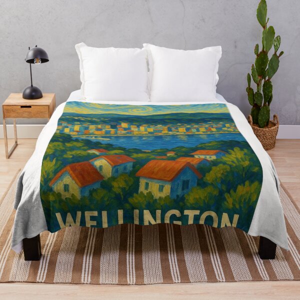 Item preview, Wellington at Dusk with Starry-Inspired Sky designed and sold by Places On Earth.
