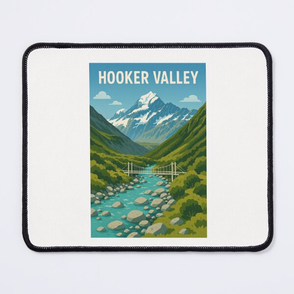 Item preview, Hooker Valley Track with Bridge and Aoraki Mountains designed and sold by Places On Earth.