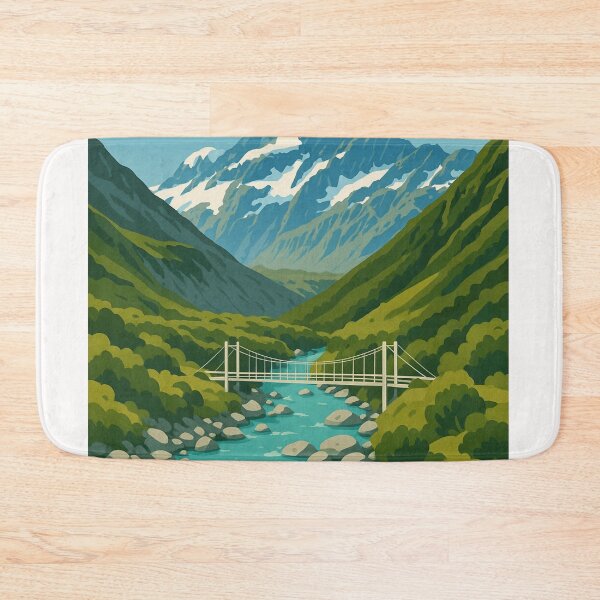 Item preview, Hooker Valley Track with Bridge and Aoraki Mountains designed and sold by Places On Earth.