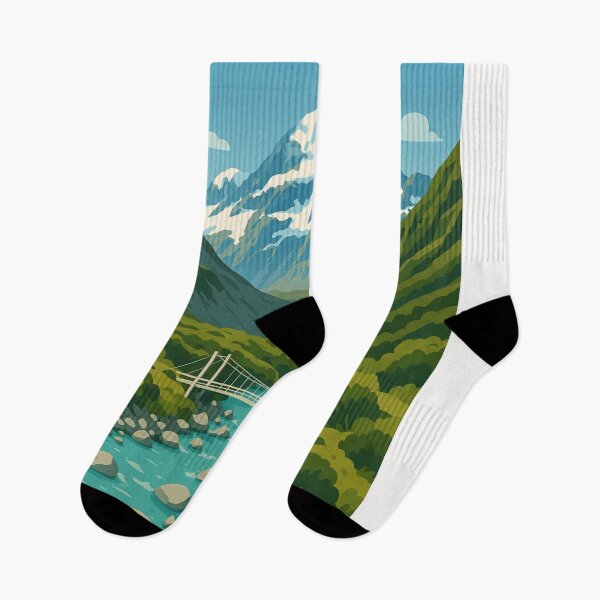 Item preview, Hooker Valley Track with Bridge and Aoraki Mountains designed and sold by Places On Earth.