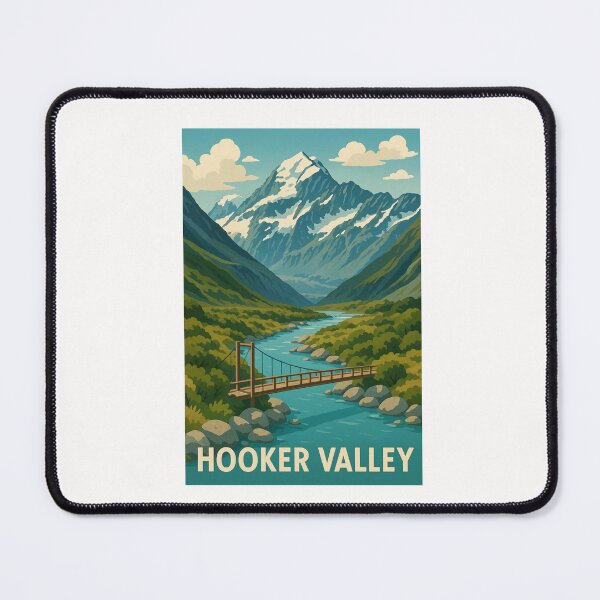 Item preview, Hooker Valley Trail with River and Snowy Peaks designed and sold by Places On Earth.
