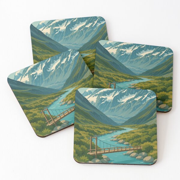 Item preview, Hooker Valley Trail with River and Snowy Peaks designed and sold by Places On Earth.