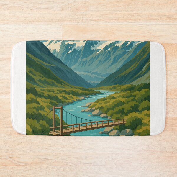 Item preview, Hooker Valley Trail with River and Snowy Peaks designed and sold by Places On Earth.