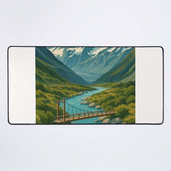 Item preview, Hooker Valley Trail with River and Snowy Peaks designed and sold by Places On Earth.
