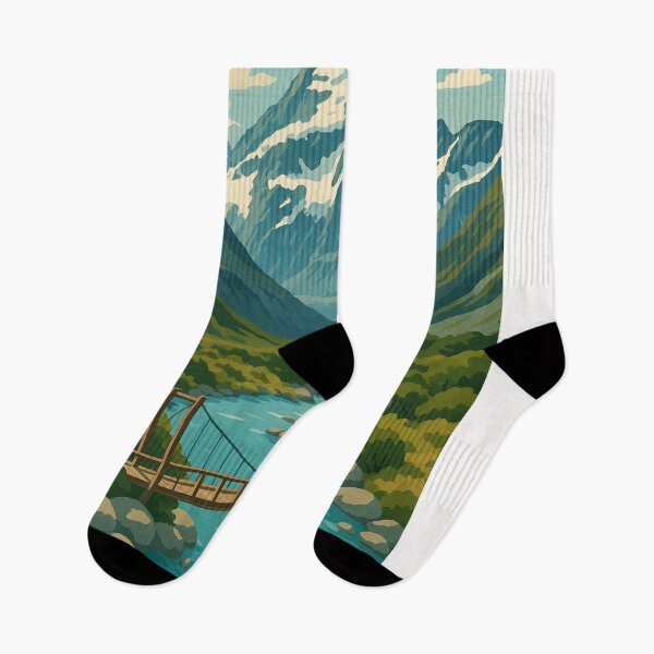 Item preview, Hooker Valley Trail with River and Snowy Peaks designed and sold by Places On Earth.
