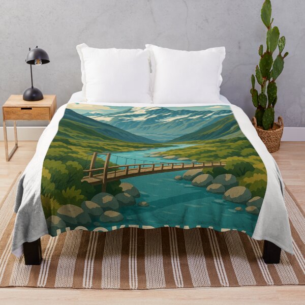 Item preview, Hooker Valley Trail with River and Snowy Peaks designed and sold by Places On Earth.