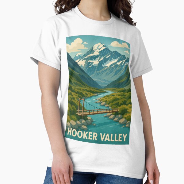 Item preview, Hooker Valley Trail with River and Snowy Peaks designed and sold by Places On Earth.