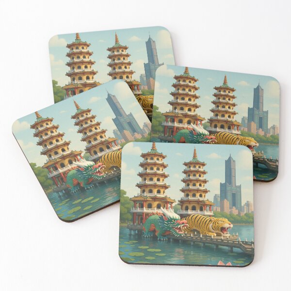 Item preview, Kaohsiung Lotus Lake with Dragon and Tiger Pagodas designed and sold by Aryabek.