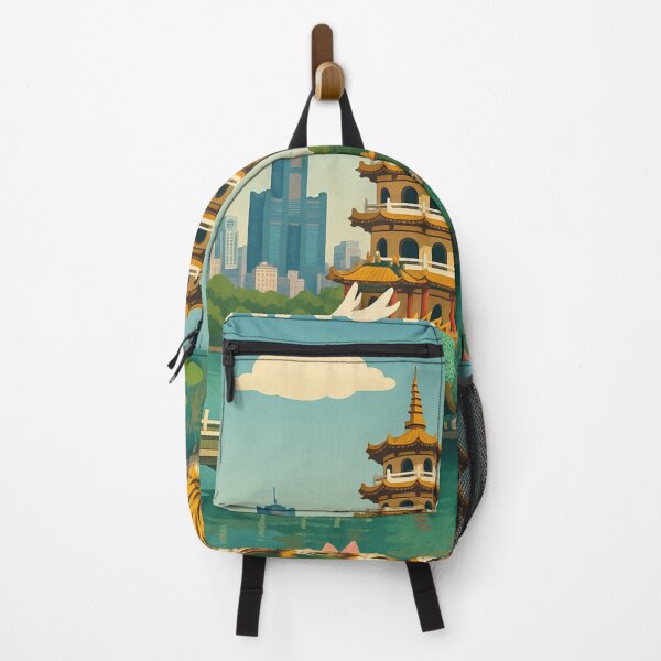 Item preview, Kaohsiung Taiwan with Pagodas and Lotus Blossoms designed and sold by Aryabek.