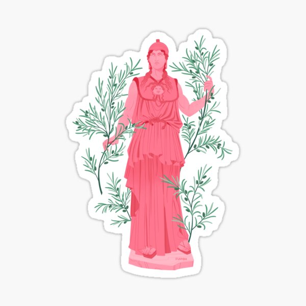 Vista previa del artículo con la obra «Atenea y ramas de olivo», diseñado y vendido por flaroh.