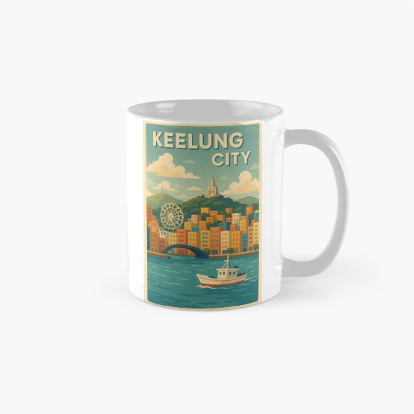 Item preview, Keelung City Skyline with Harbor and Buddha designed and sold by Aryabek.