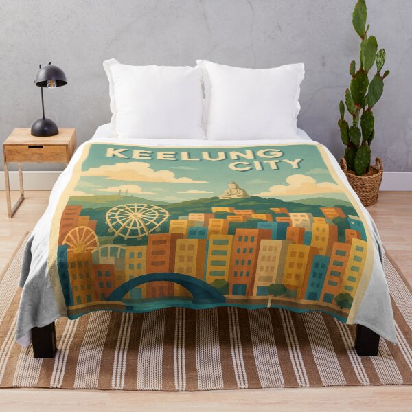 Item preview, Keelung City Skyline with Harbor and Buddha designed and sold by Aryabek.