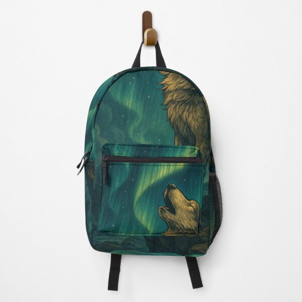 Item preview, Mystical Aurora Borealis and Wolves in a Winter Landscape designed and sold by Adellisa.