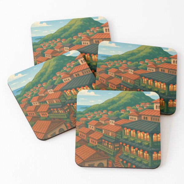 Item preview, Jioufen Taiwan with Lantern-Lit Teahouses and Hills designed and sold by Aryabek.
