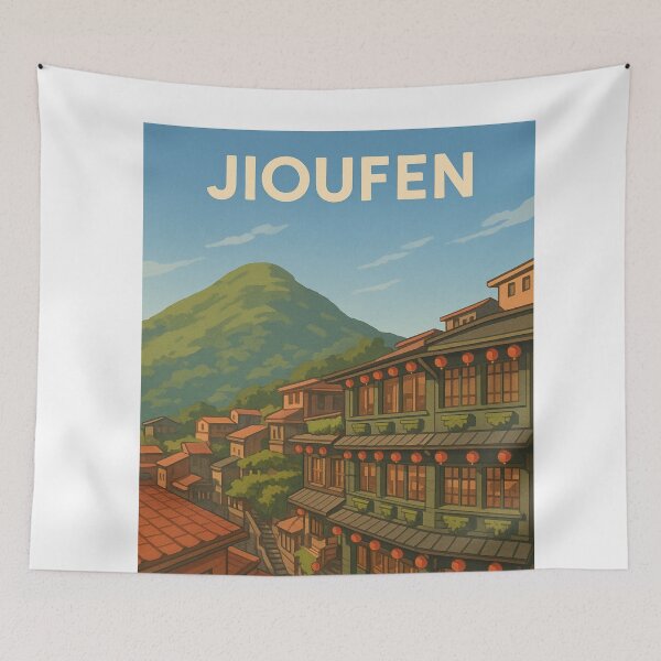 Item preview, Jioufen Taiwan Historic Street with Red Lanterns designed and sold by Aryabek.