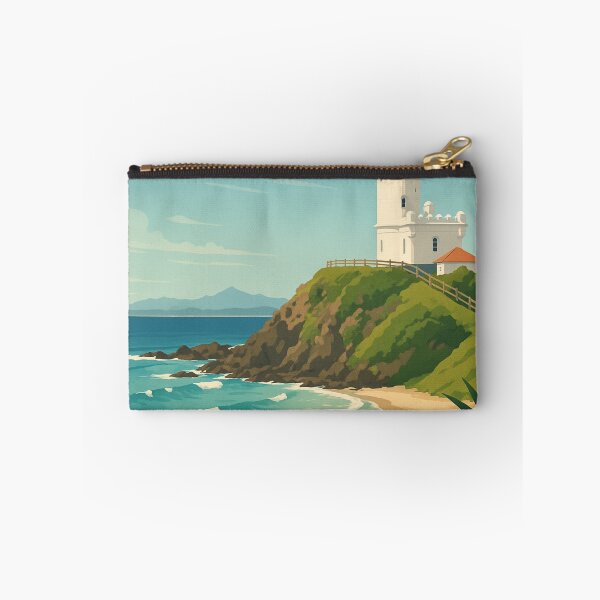 Item preview, Byron Bay Surfing Scene with Palm Tree and Lighthouse designed and sold by Aryabek.