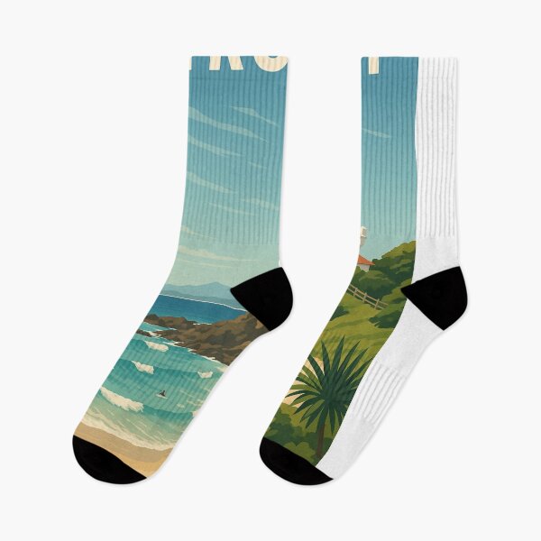 Item preview, Byron Bay Surfing Scene with Palm Tree and Lighthouse designed and sold by Aryabek.