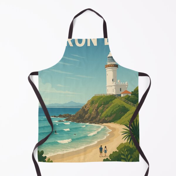 Item preview, Byron Bay Surfing Scene with Palm Tree and Lighthouse designed and sold by Aryabek.