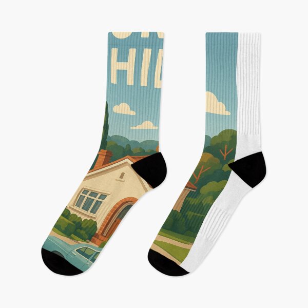 Item preview, Surrey Hills Tree-Lined Street with Mountains designed and sold by Aryabek.