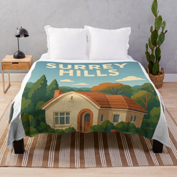 Item preview, Surrey Hills Tree-Lined Street with Mountains designed and sold by Aryabek.