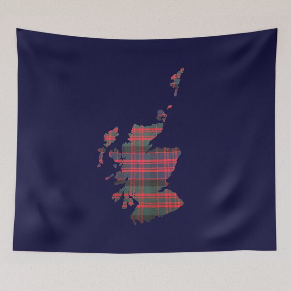 Item preview, Outline of Scotland in MacDonald Tartan designed and sold by Murph's Images.